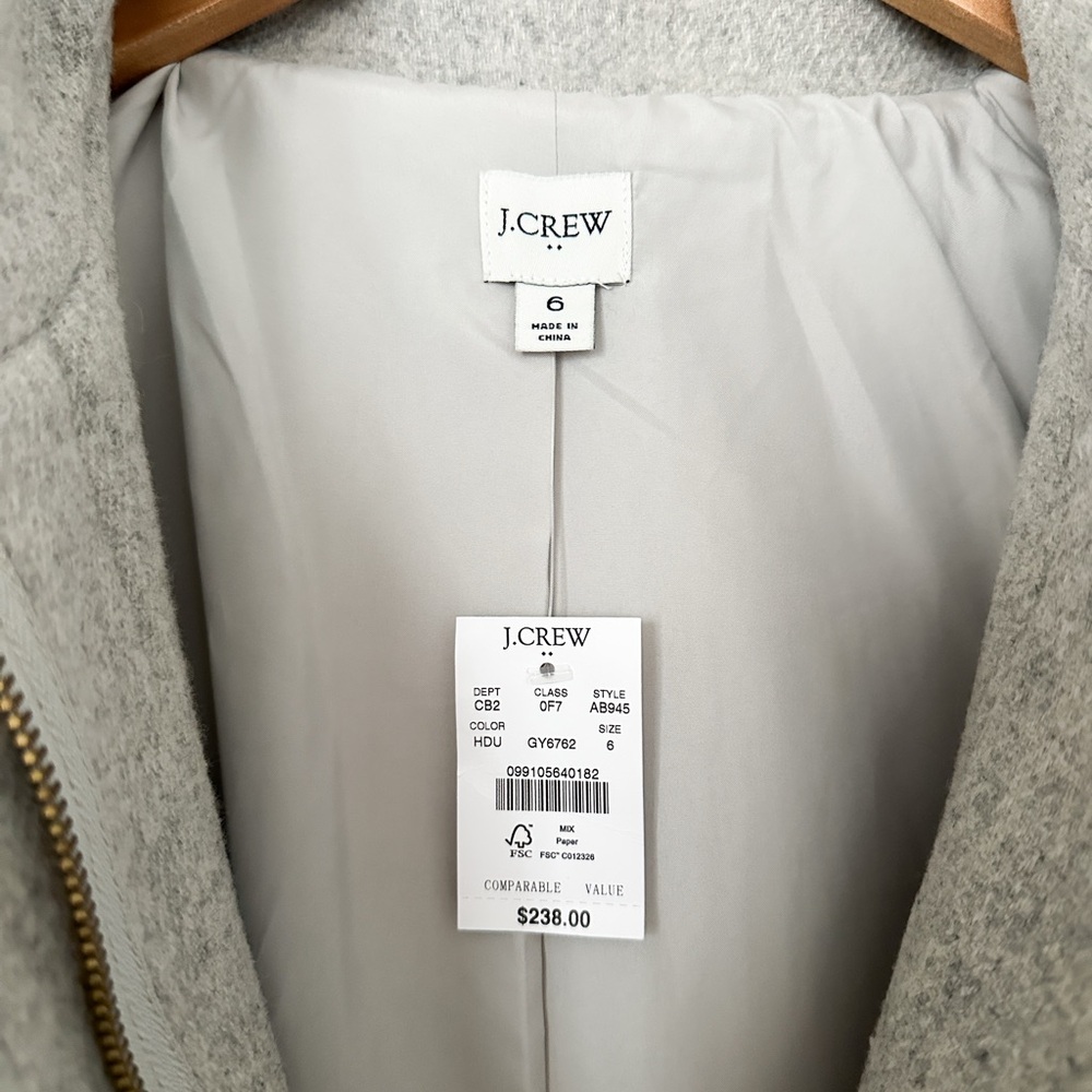 J.Crew Women’s Grey Cocoon Coat - Picture 3 of 4